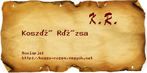 Koszó Rózsa névjegykártya